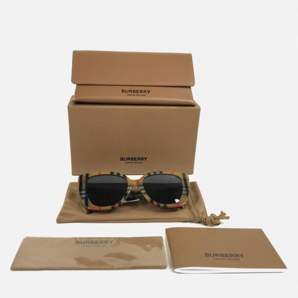 Burberry Sunglasses Vintage Check Frames w/ Dark Grey Lenses main image 4